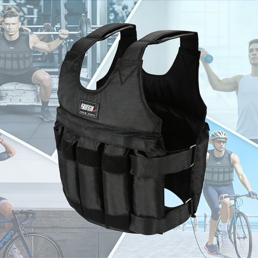 110 Lbs/50kg Adjustable Weighted Vest With Shoulder Pads