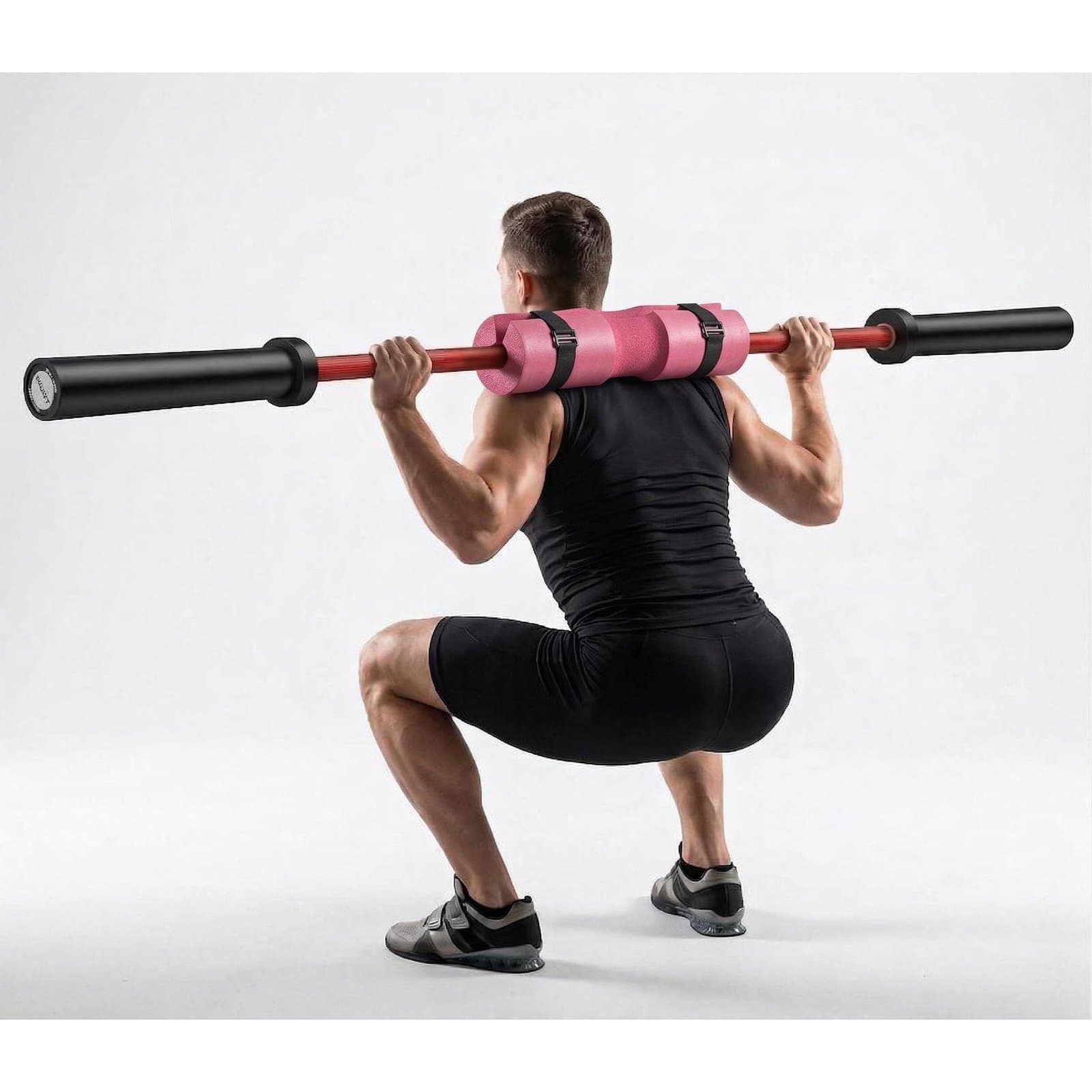 Chrome Barbell 7Ft 1000Lb Capacity with Pink Squat Pad