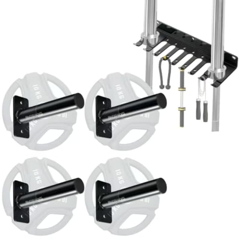 Wall-Mount Weight Plate Storage Rack Bumper Holder