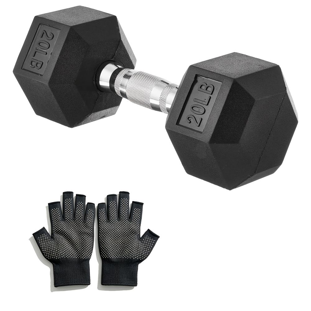 Rubber-coated hex dumbbells for loaded squat work