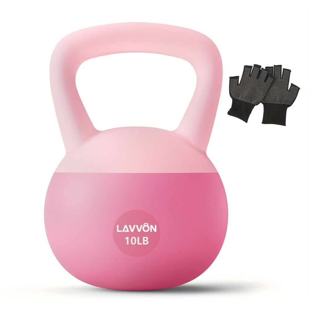 A soft kettlebell with cushioned base and non-slip grip