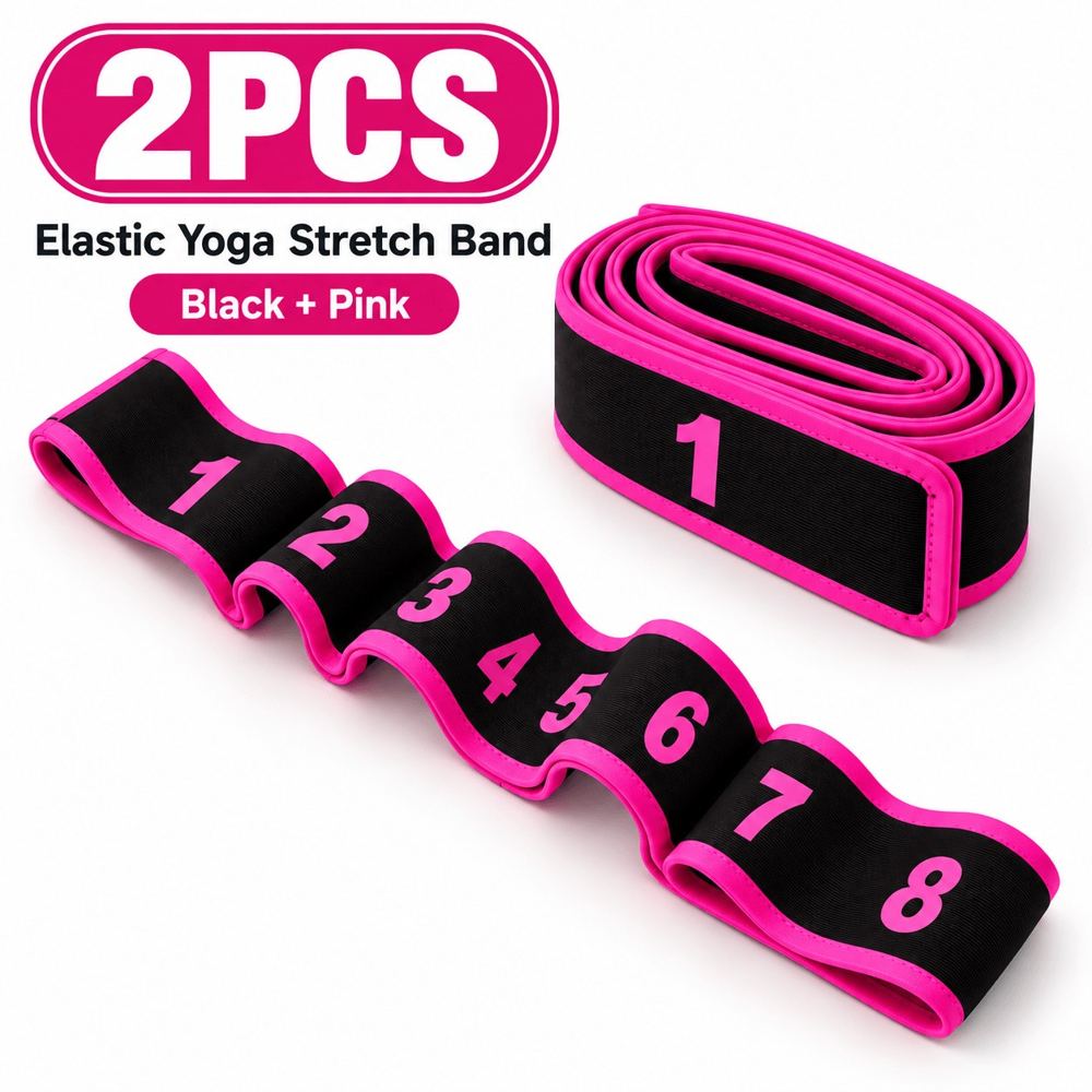 Two 8-loop stretching straps for Pilates and yoga