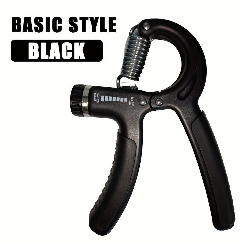 An adjustable hand grip strengthener with a built-in rep counter and spring-loaded handles