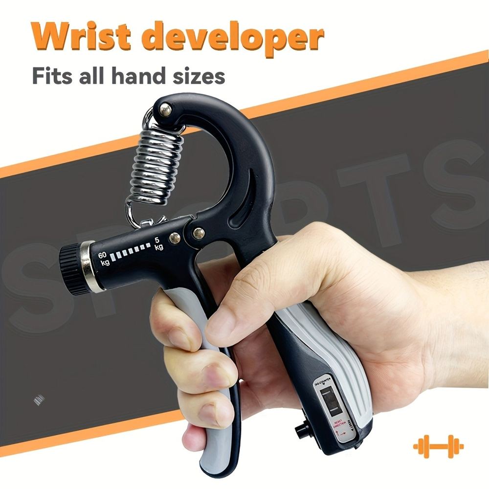 An adjustable hand exerciser grip strength trainer for forearm and hand workouts