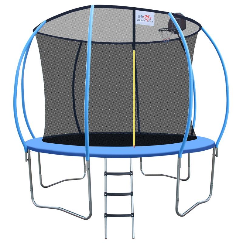 A foldable mini trampoline with a safety handle for low-impact rebounding exercise at home