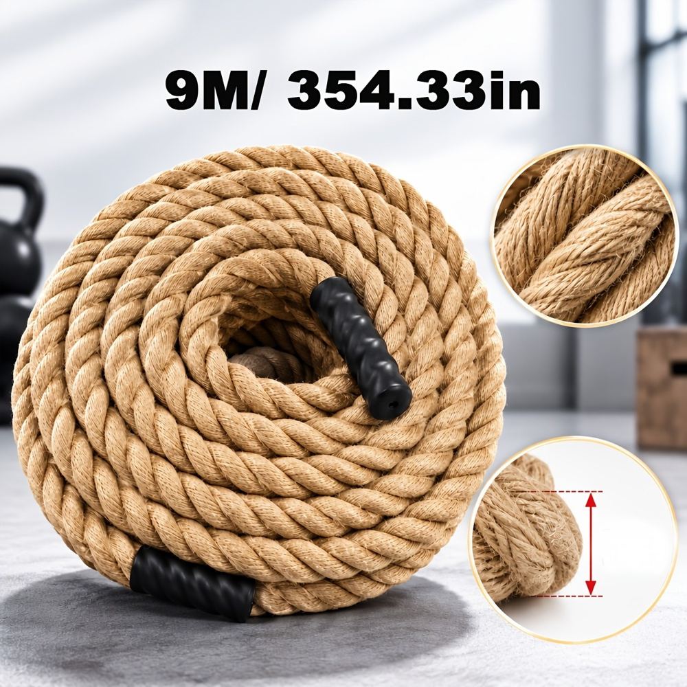 A heavy-duty thick battle rope with non-slip braiding