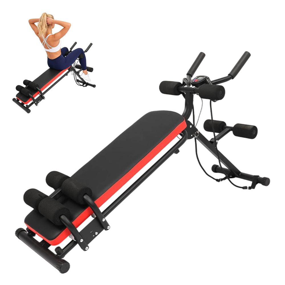 An adjustable ab workout bench for sit-ups and core training at home