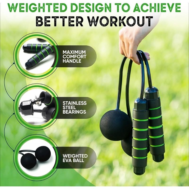 Weighted Skip Rope Adjustable Length Jump Rope